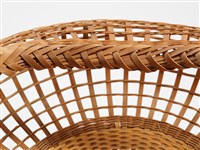 竹籐編格紋圓形掛花籃藏品圖，第9張