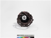 竹編八片斜紋圓形掛花籃 藏品圖，第7張