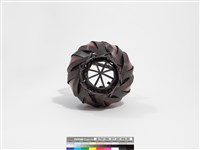 竹編八片斜紋圓形掛花籃 藏品圖，第8張