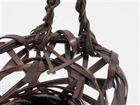 竹編八片斜紋圓形掛花籃 藏品圖，第11張