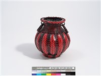 竹編矢紋圓形花器藏品圖，第3張