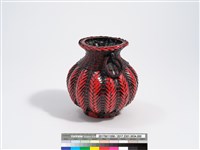 竹編矢紋圓形花器藏品圖，第4張