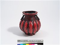 竹編矢紋圓形花器藏品圖，第5張