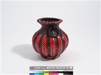 竹編矢紋圓形花器藏品圖，第6張