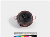 竹編斜紋三足燈台形花器 藏品圖，第7張