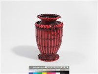 竹編方格紋高花瓶藏品圖，第4張