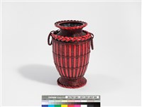 竹編方格紋高花瓶藏品圖，第5張