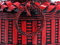 竹編方格紋高花瓶藏品圖，第11張