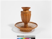 竹編矢紋花器果籃藏品圖，第4張