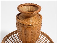 竹編矢紋花器果籃藏品圖，第9張