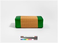 韓國草編綠緞飾長壽枕藏品圖，第2張