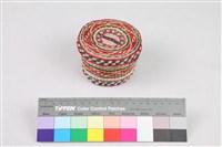 彩色幾何紋樣草編圓盒組藏品圖，第1張