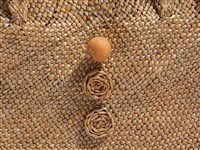 藺草編織長方底木質扣鈕手提袋藏品圖，第10張