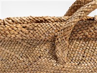 藺草編織長方底木質扣鈕手提袋藏品圖，第11張