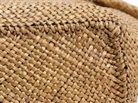 藺草編織長方底木質扣鈕手提袋藏品圖，第12張