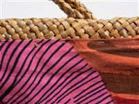 藺草編織長方底木質扣鈕手提袋藏品圖，第13張