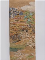 緙絲樓閣山水和服腰帶藏品圖，第7張