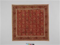 印度紅地團花紋方巾藏品圖，第2張