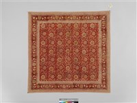 印度紅地團花紋方巾藏品圖，第3張