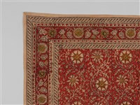 印度紅地團花紋方巾藏品圖，第6張