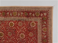 印度紅地團花紋方巾藏品圖，第7張