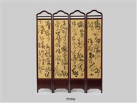 織繡荷花與草書〈臨江仙〉雙面立屏藏品圖，第2張