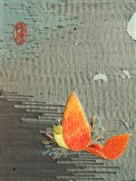 織繡荷花與草書〈臨江仙〉雙面立屏藏品圖，第18張