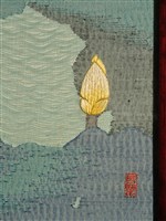 織繡荷花與草書〈臨江仙〉雙面立屏藏品圖，第24張