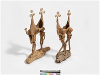 鄭梅玉草編作品「抬船」的圖片