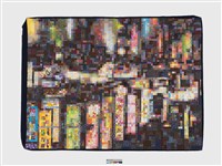 劉棟馬賽克拼貼作品「雨夜」藏品圖，第2張