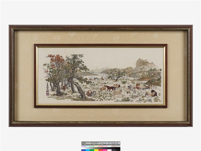 繡郎世寧百駿圖局部藏品圖，第2張