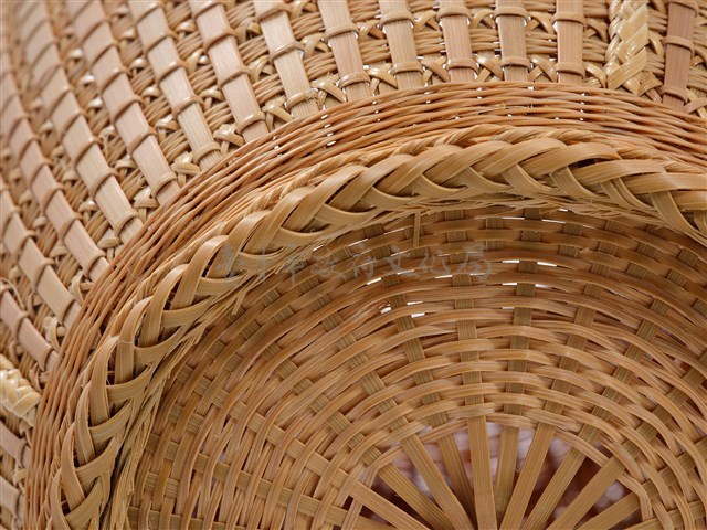 竹籐平編橄欖形花器藏品圖，第9張