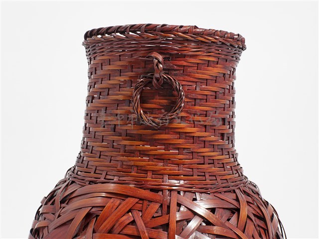 竹編自由紋瓶形花器 藏品圖，第10張