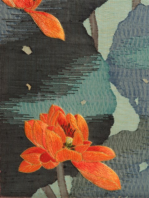 織繡荷花與草書〈臨江仙〉雙面立屏藏品圖，第20張