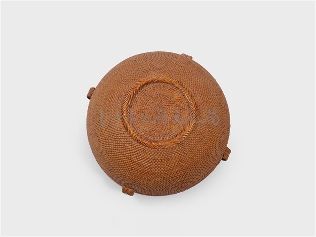 籐編葉紋圓形花器藏品圖，第8張