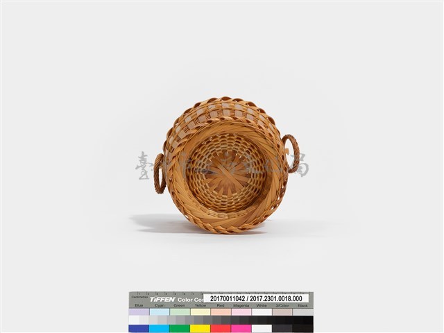 竹編方格紋高花瓶藏品圖，第8張