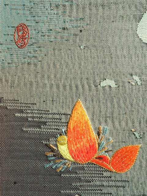 織繡荷花與草書〈臨江仙〉雙面立屏藏品圖，第18張