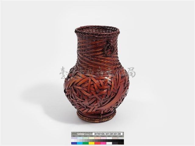 竹編自由紋瓶形花器 藏品圖，第4張