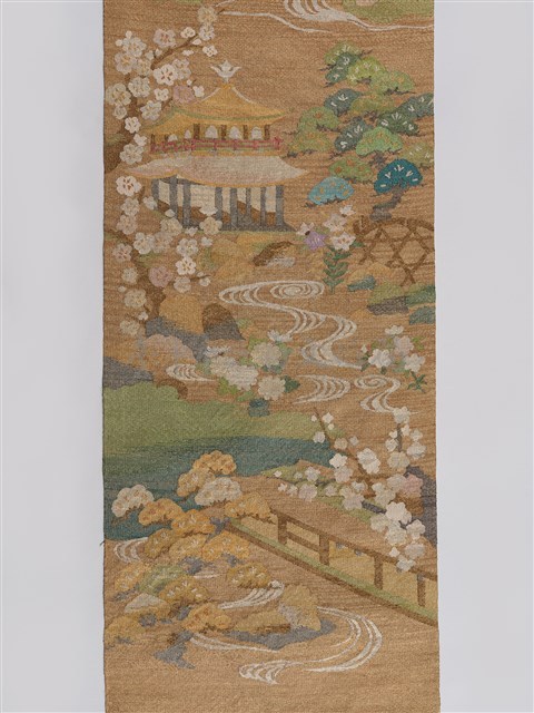 緙絲樓閣山水和服腰帶藏品圖，第4張