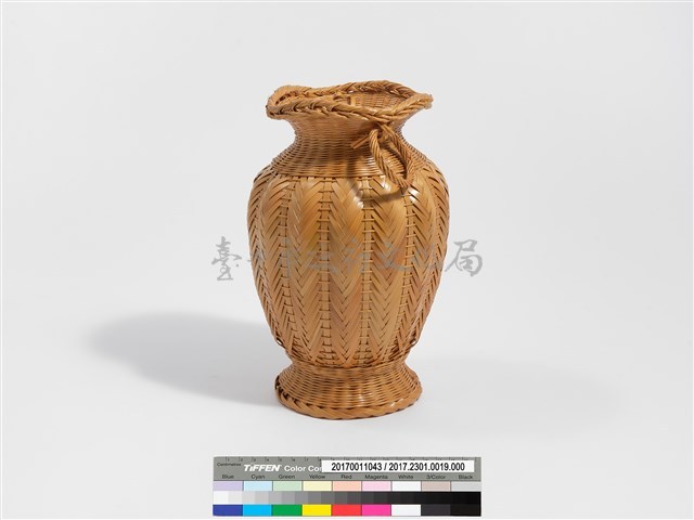 竹編矢紋高花瓶藏品圖，第4張