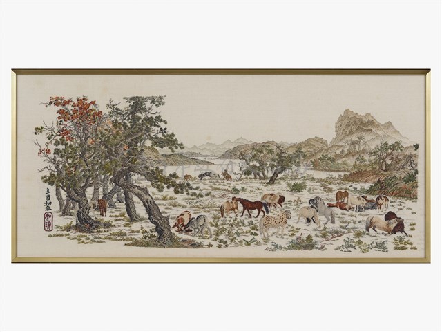 繡郎世寧百駿圖局部藏品圖，第4張