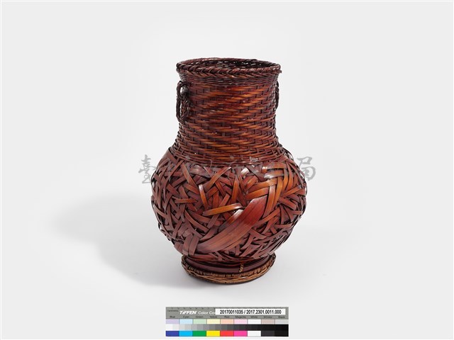 竹編自由紋瓶形花器 藏品圖，第2張