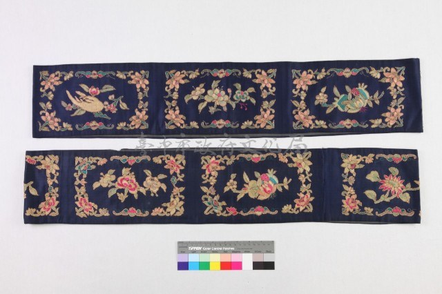 深藍地刺繡花果紋宮燈圍罩藏品圖，第1張