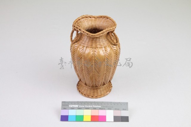 竹編矢紋高花瓶藏品圖，第1張