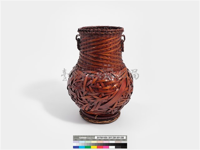 竹編自由紋瓶形花器 藏品圖，第5張