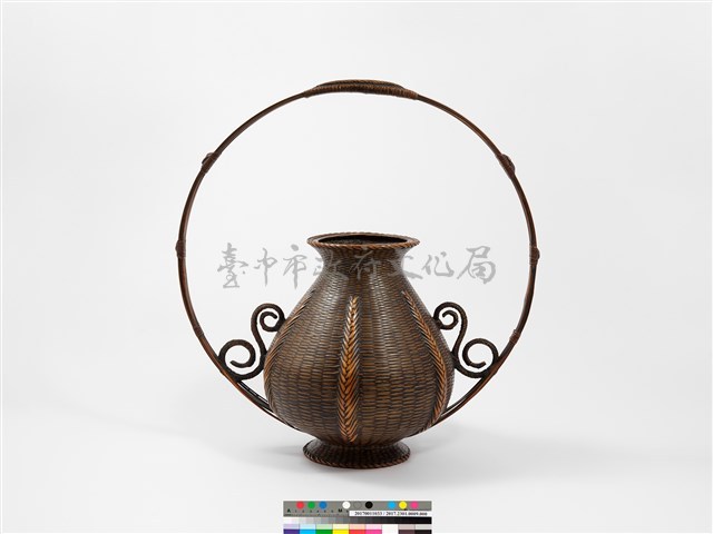 竹籐編桃心形花器藏品圖，第5張