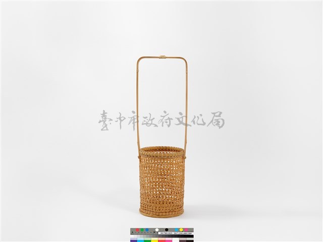 竹籐六角編圓形掛花籃藏品圖，第5張