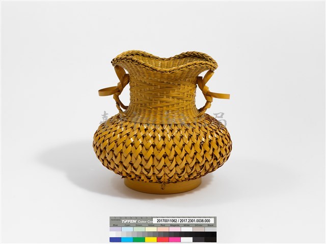 竹編松傘紋瓶形花器藏品圖，第5張