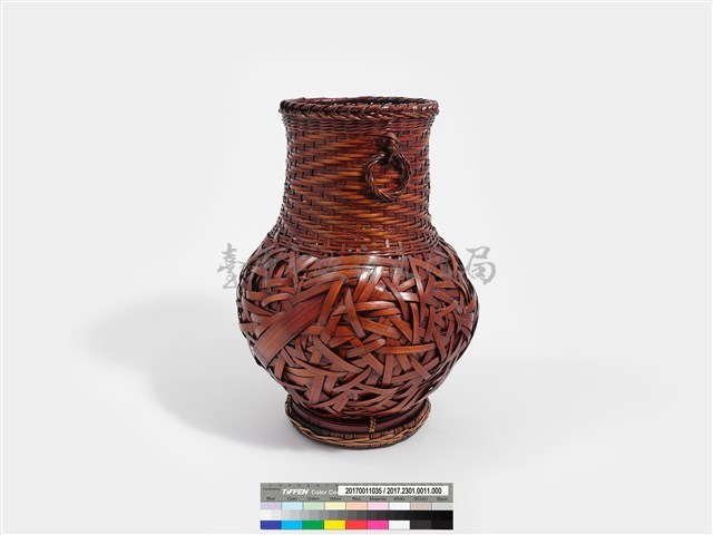 竹編自由紋瓶形花器 藏品圖，第6張