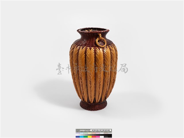 竹編矢紋橄欖形花器藏品圖，第6張